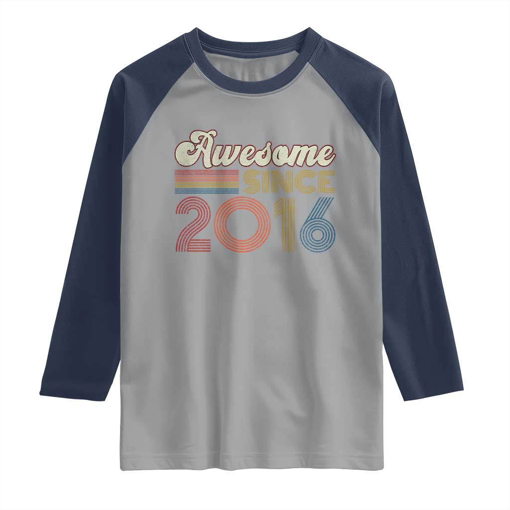 Awesome Since 2016 Raglan Shirt 10yr Bday Son Boy Funny 10th 10 Year Old Birthday