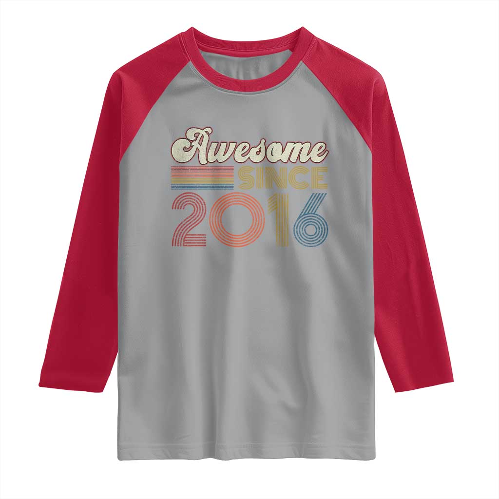 Awesome Since 2016 Raglan Shirt 10yr Bday Son Boy Funny 10th 10 Year Old Birthday