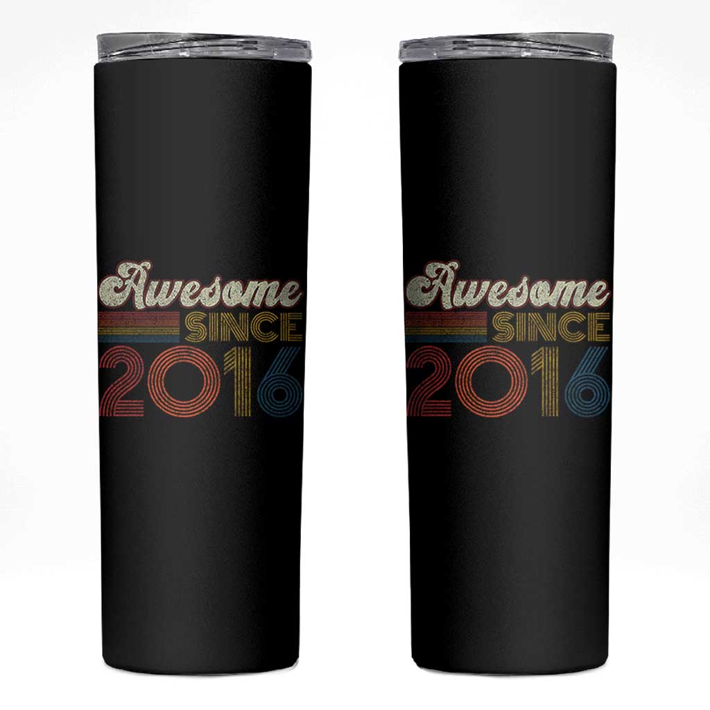Awesome Since 2016 Skinny Tumbler 10yr Bday Son Boy Funny 10th 10 Year Old Birthday