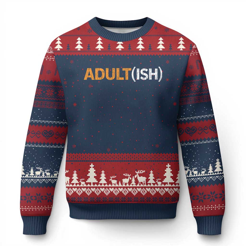 Happy 18th Birthday Ugly Christmas Sweater Funny Adultish 18 Year Old Bday Gifts