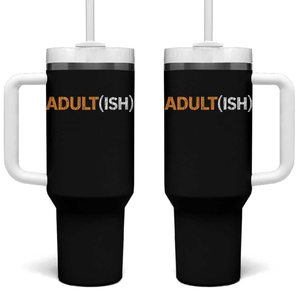 Happy 18th Birthday Tumbler With Handle Funny Adultish 18 Year Old Bday Gifts