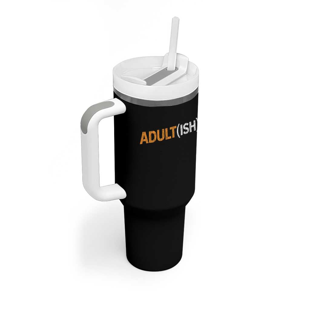 Happy 18th Birthday Tumbler With Handle Funny Adultish 18 Year Old Bday Gifts