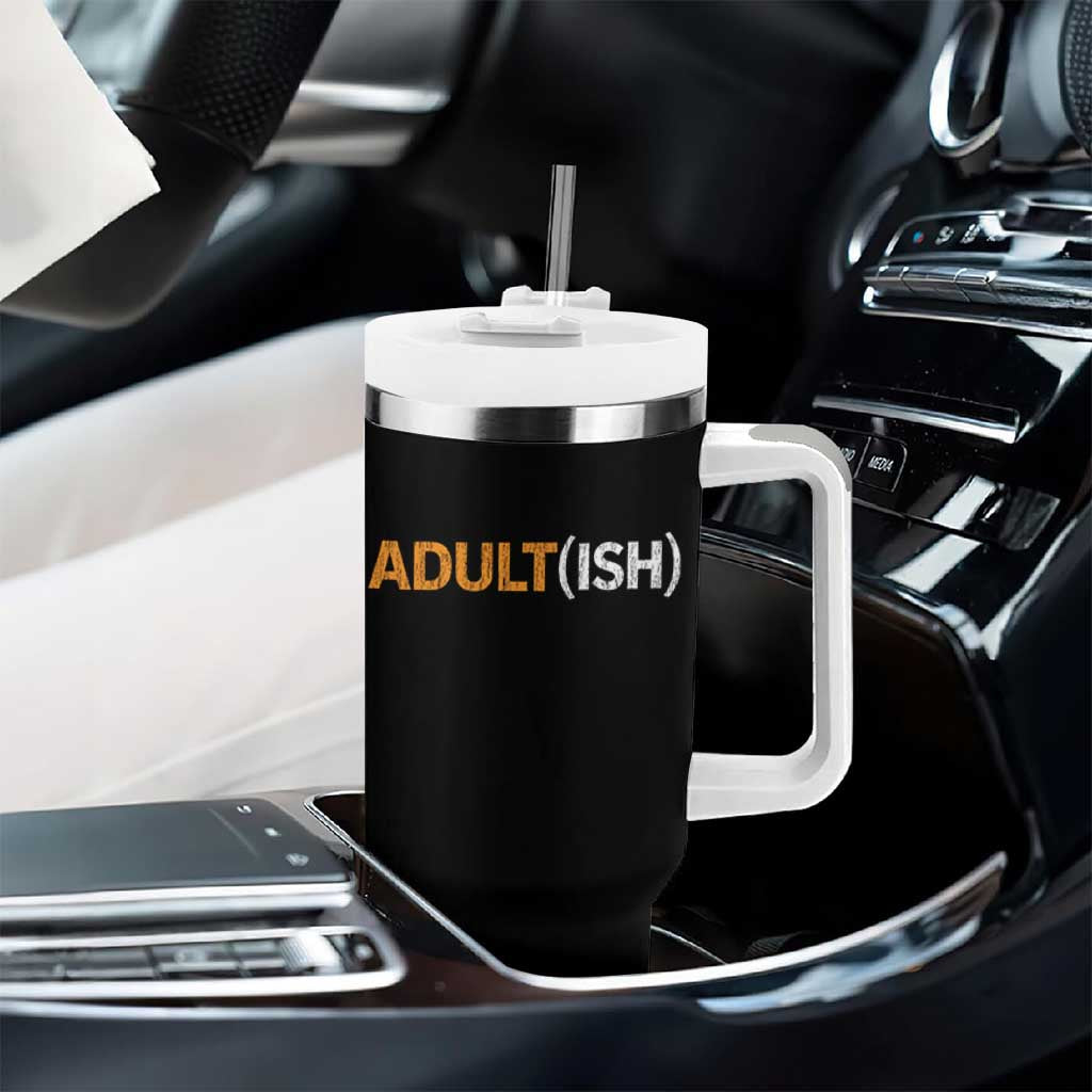 Happy 18th Birthday Tumbler With Handle Funny Adultish 18 Year Old Bday Gifts