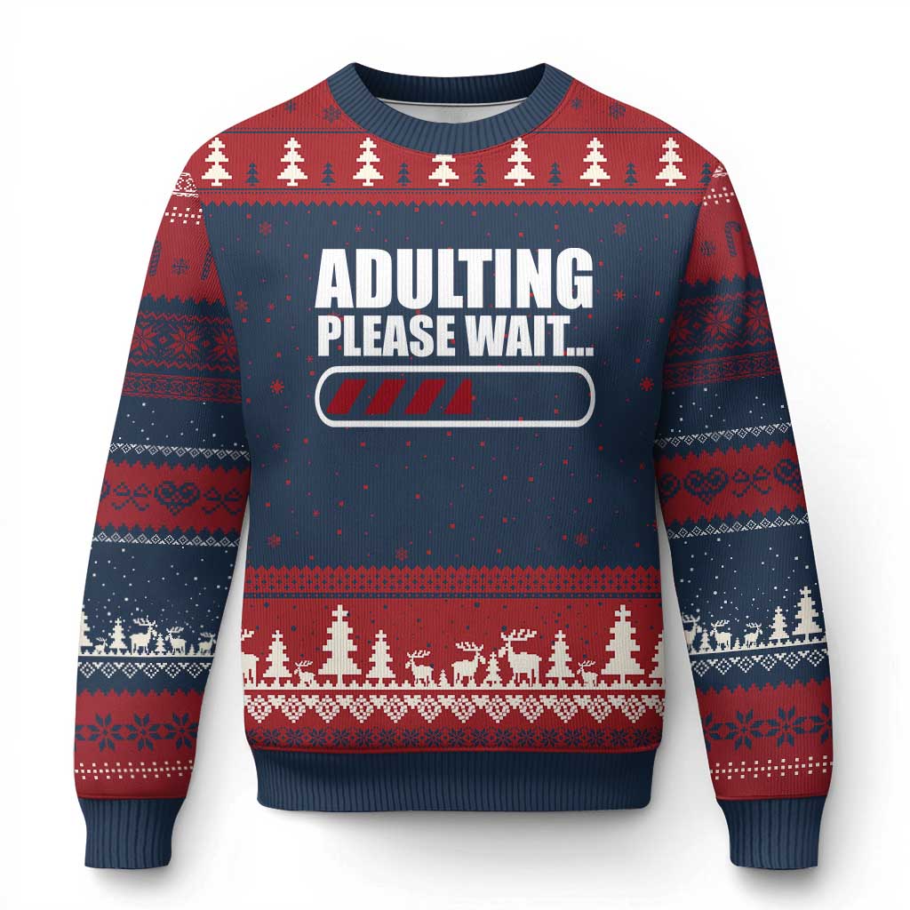Happy 18th Birthday Ugly Christmas Sweater Adulting Please Wait Loading 18 Year Old Bday Gifts