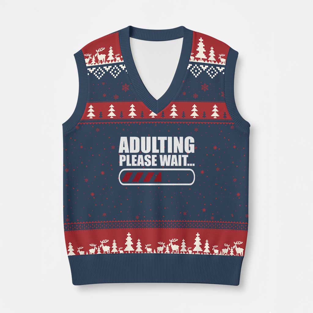 Happy 18th Birthday V-Neck Knit Sweater Vest Adulting Please Wait Loading 18 Year Old Bday Gifts