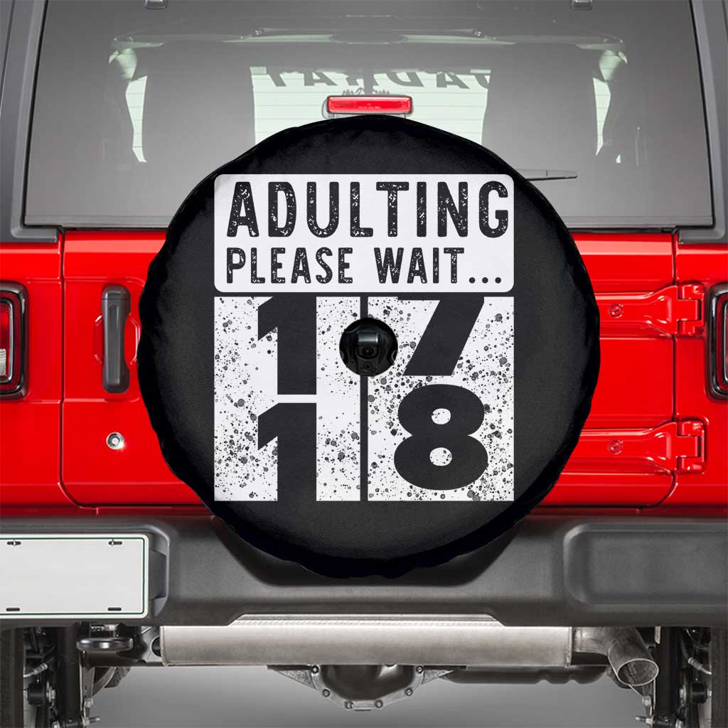 Happy 18th Birthday Spare Tire Cover Adulting Please Wait 18 Year Old Bday Gifts