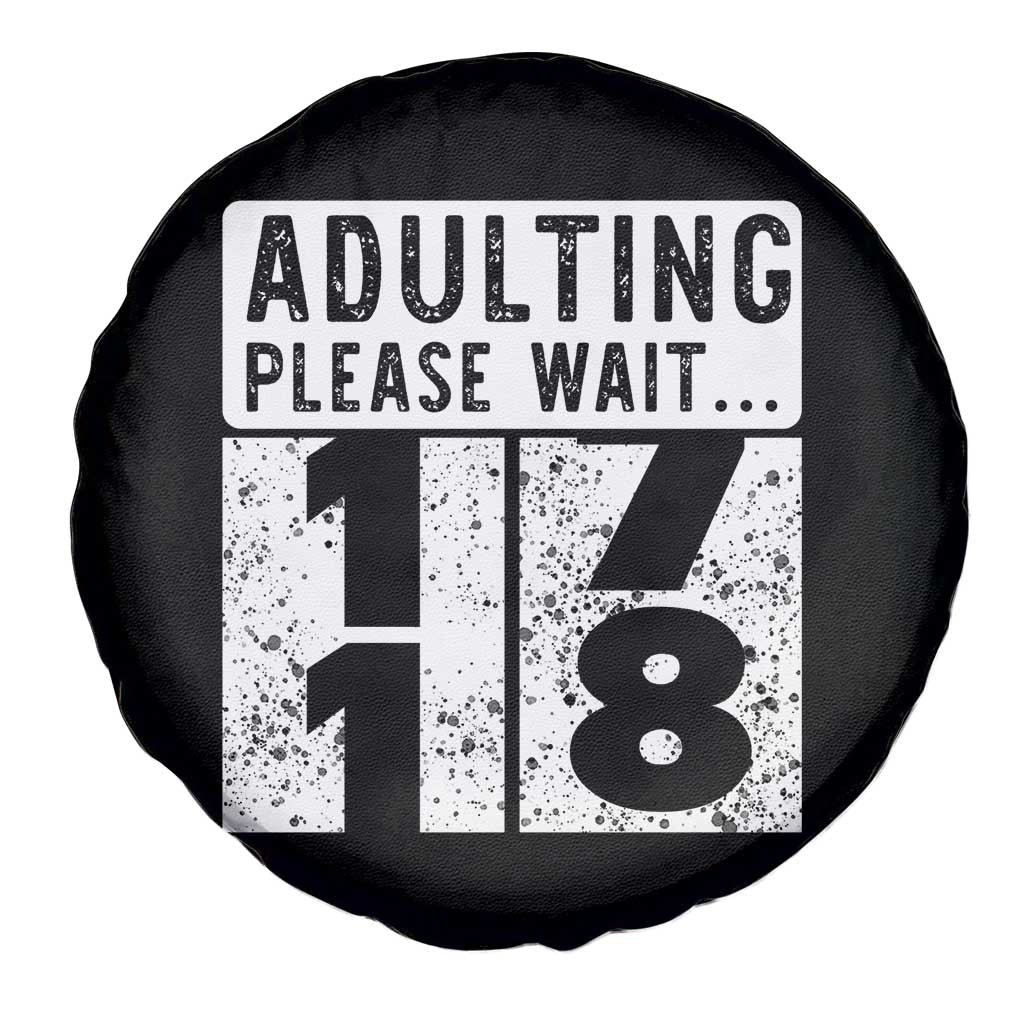 Happy 18th Birthday Spare Tire Cover Adulting Please Wait 18 Year Old Bday Gifts