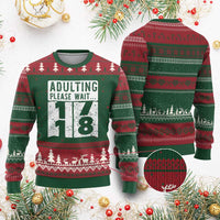 Happy 18th Birthday Ugly Christmas Sweater Adulting Please Wait 18 Year Old Bday Gifts