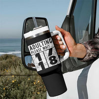Happy 18th Birthday Tumbler With Handle Adulting Please Wait 18 Year Old Bday Gifts