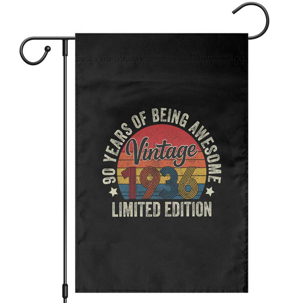 Funny 90th Birthday Garden Flag Vintage 1936 Limited Edition 90 Year Old Bday Gifts