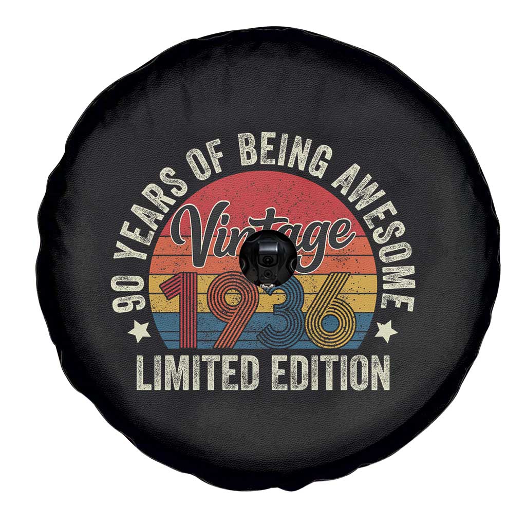 Funny 90th Birthday Spare Tire Cover Vintage 1936 Limited Edition 90 Year Old Bday Gifts