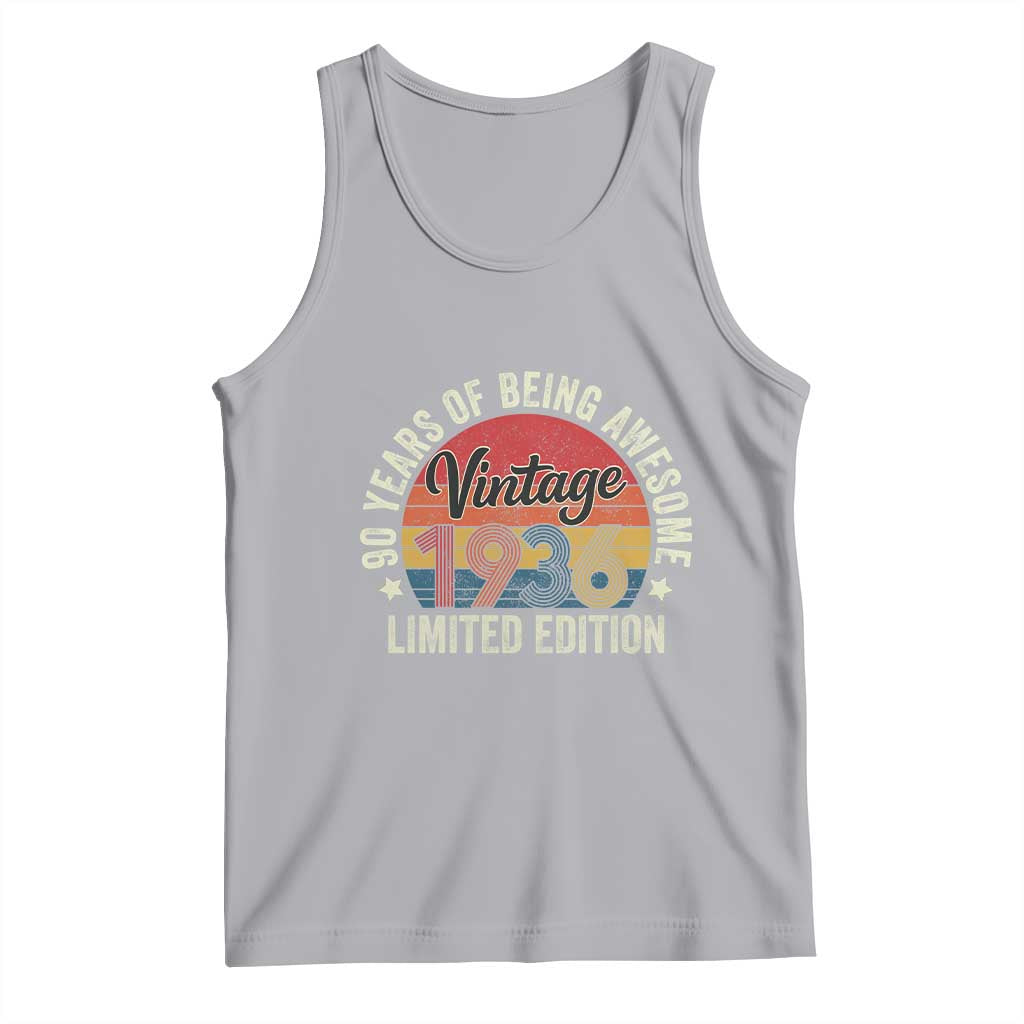 Funny 90th Birthday Tank Top Vintage 1936 Limited Edition 90 Year Old Bday Gifts