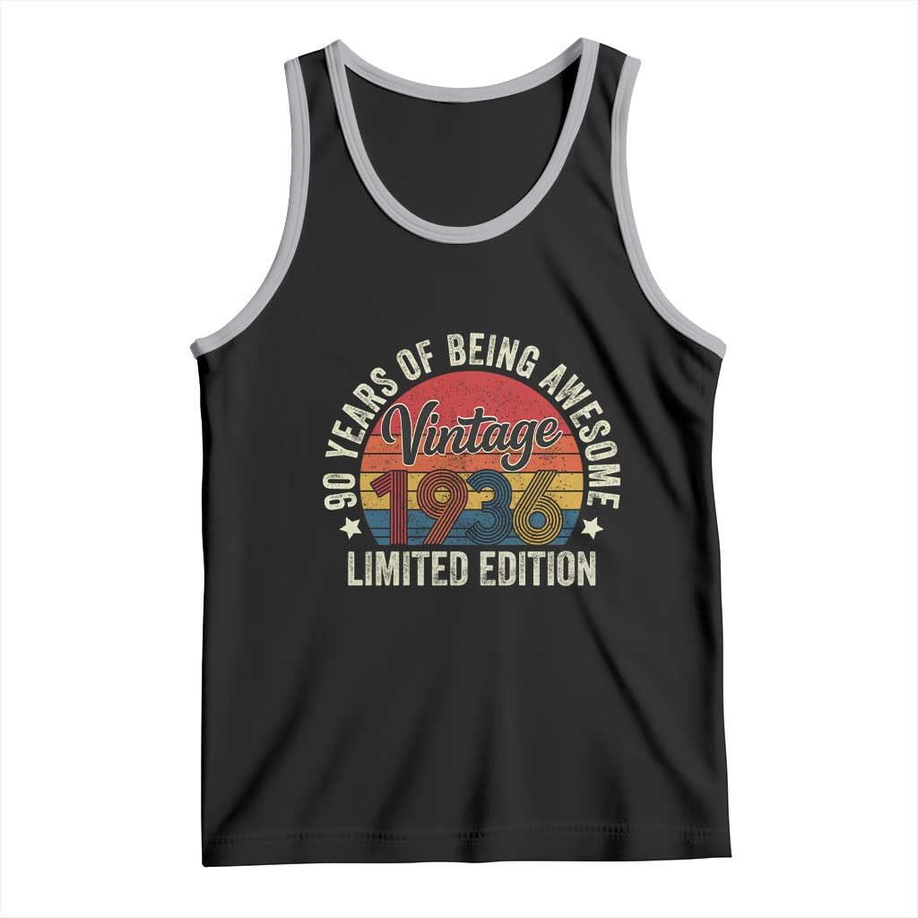Funny 90th Birthday Tank Top Vintage 1936 Limited Edition 90 Year Old Bday Gifts