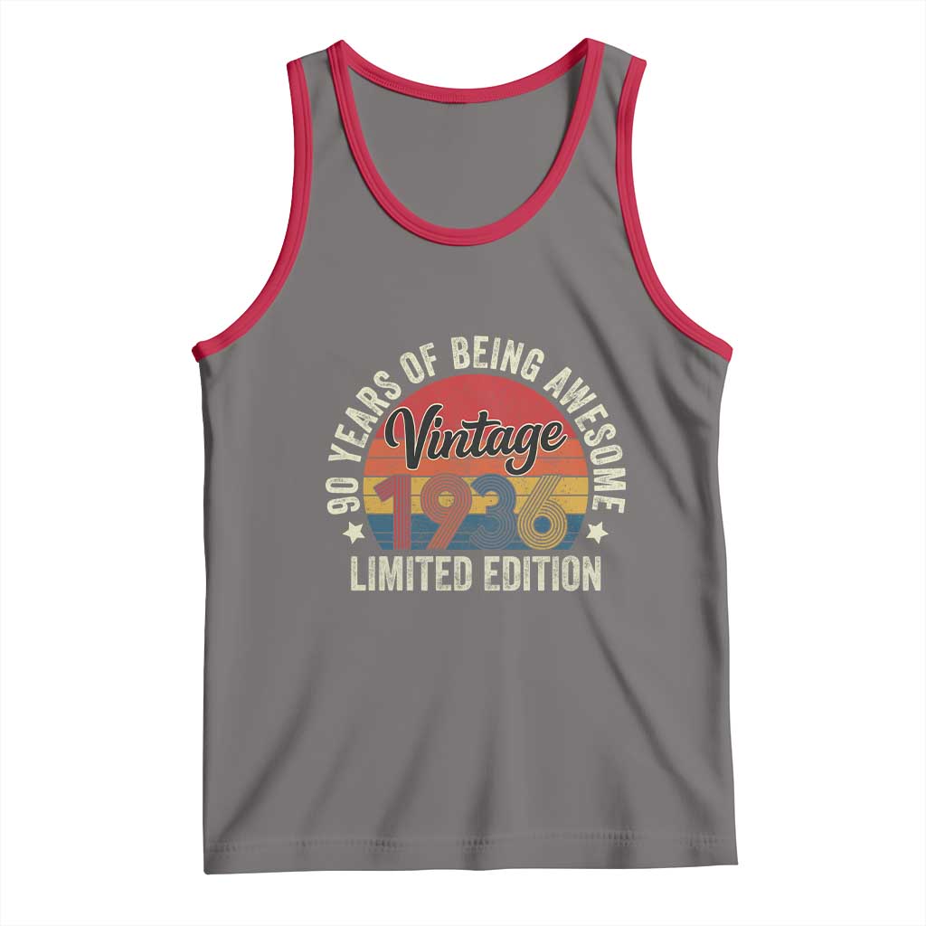 Funny 90th Birthday Tank Top Vintage 1936 Limited Edition 90 Year Old Bday Gifts