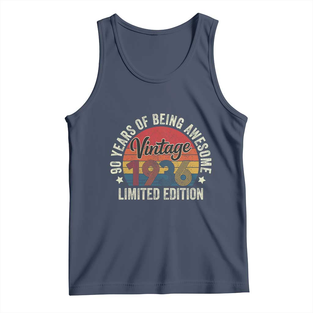 Funny 90th Birthday Tank Top Vintage 1936 Limited Edition 90 Year Old Bday Gifts