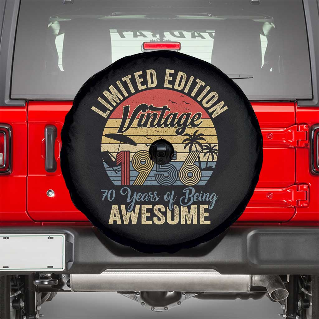 Funny 70th Birthday Spare Tire Cover Vintage 1956 Limited Edition 50 Year Old Bday Gifts