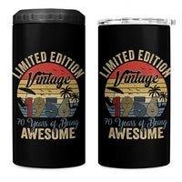 Funny 70th Birthday 4 in 1 Can Cooler Tumbler Vintage 1956 Limited Edition 50 Year Old Bday Gifts