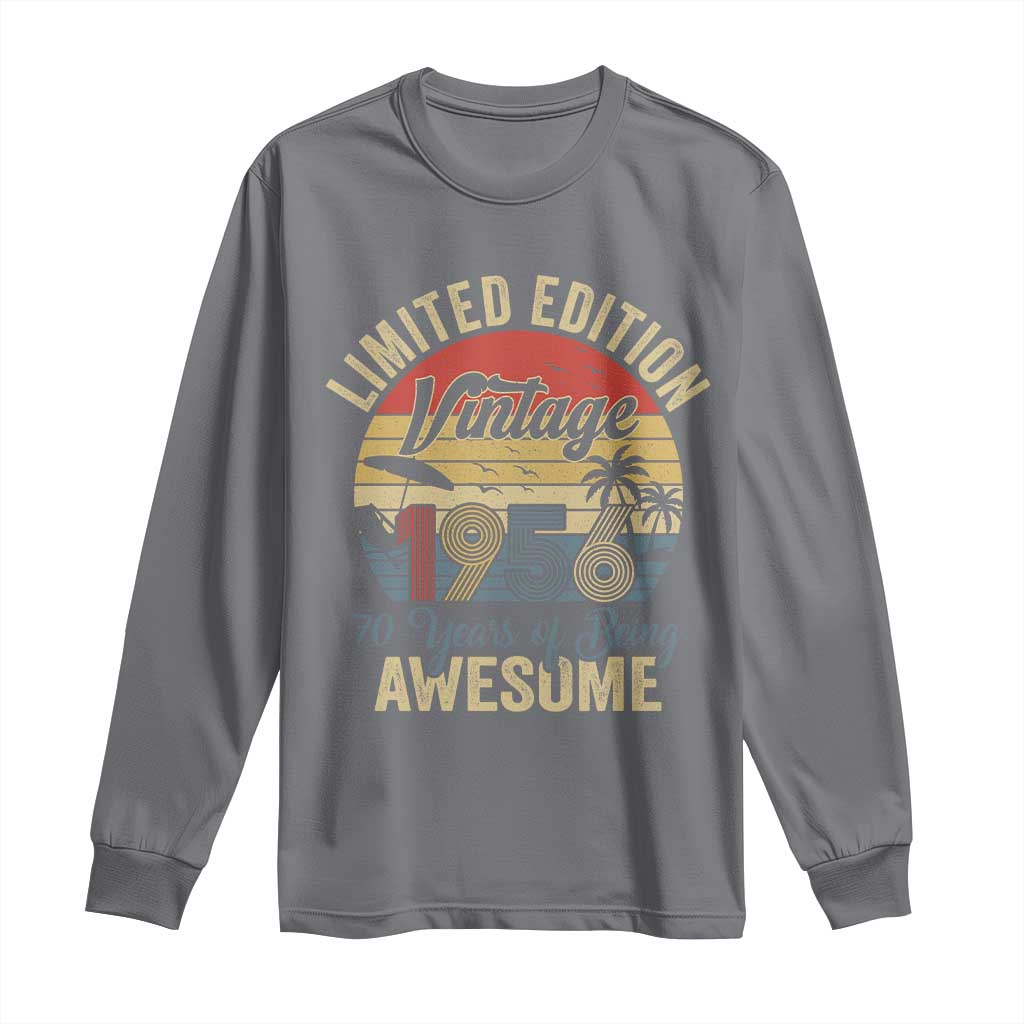 Funny 70th Birthday Long Sleeve Shirt Vintage 1956 Limited Edition 50 Year Old Bday Gifts