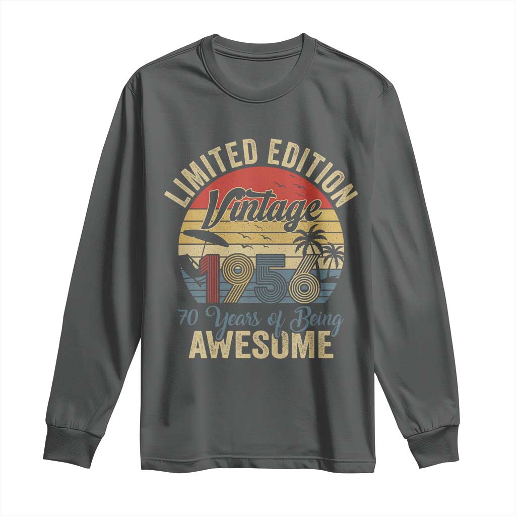 Funny 70th Birthday Long Sleeve Shirt Vintage 1956 Limited Edition 50 Year Old Bday Gifts