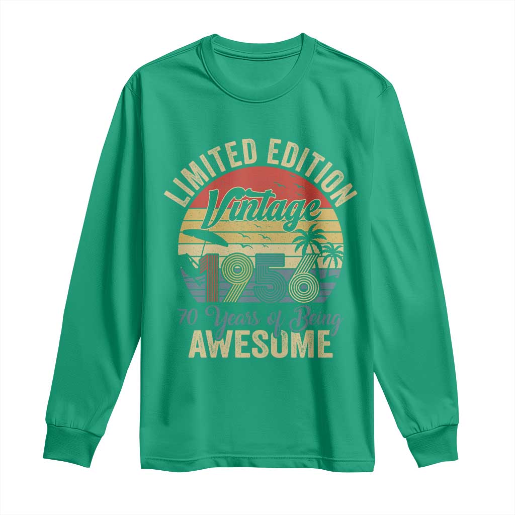 Funny 70th Birthday Long Sleeve Shirt Vintage 1956 Limited Edition 50 Year Old Bday Gifts