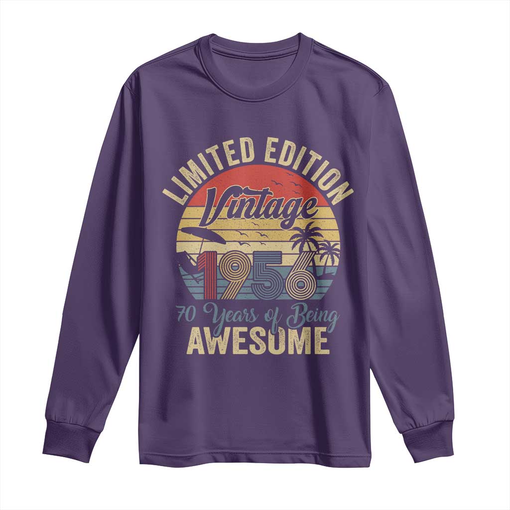 Funny 70th Birthday Long Sleeve Shirt Vintage 1956 Limited Edition 50 Year Old Bday Gifts