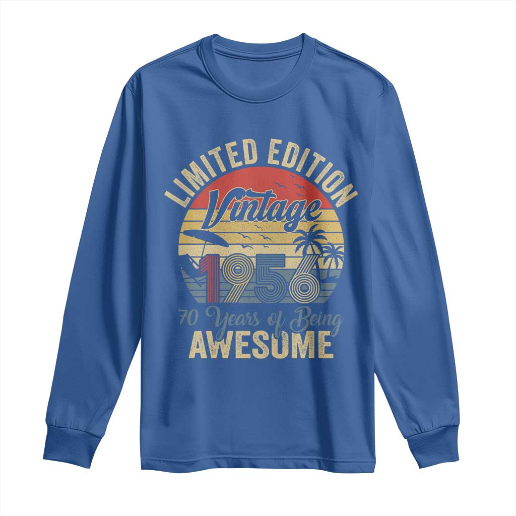 Funny 70th Birthday Long Sleeve Shirt Vintage 1956 Limited Edition 50 Year Old Bday Gifts