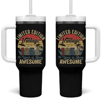 Funny 70th Birthday Tumbler With Handle Vintage 1956 Limited Edition 50 Year Old Bday Gifts