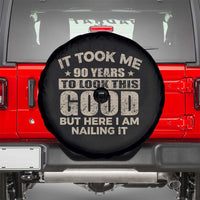 Funny 90th Birthday Spare Tire Cover Retro Grandpa Grandma Bday Gift