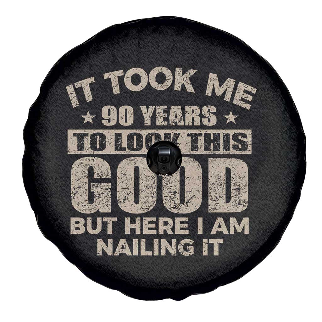 Funny 90th Birthday Spare Tire Cover Retro Grandpa Grandma Bday Gift