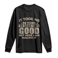 Funny 90th Birthday Long Sleeve Shirt Retro Grandpa Grandma Bday Gift
