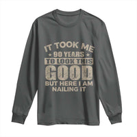 Funny 90th Birthday Long Sleeve Shirt Retro Grandpa Grandma Bday Gift