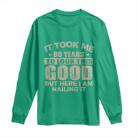 Funny 90th Birthday Long Sleeve Shirt Retro Grandpa Grandma Bday Gift