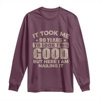 Funny 90th Birthday Long Sleeve Shirt Retro Grandpa Grandma Bday Gift