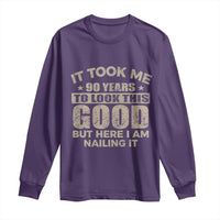 Funny 90th Birthday Long Sleeve Shirt Retro Grandpa Grandma Bday Gift
