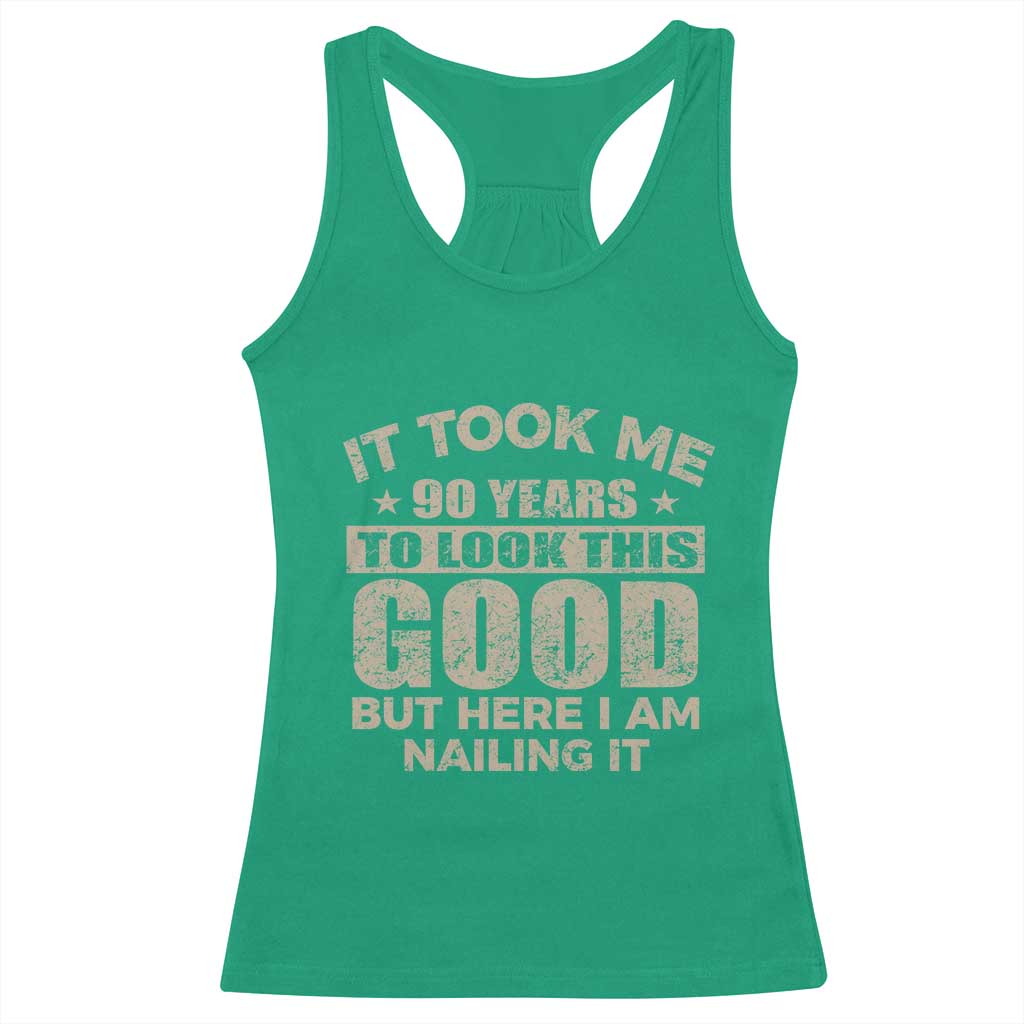 Funny 90th Birthday Racerback Tank Top Retro Grandpa Grandma Bday Gift