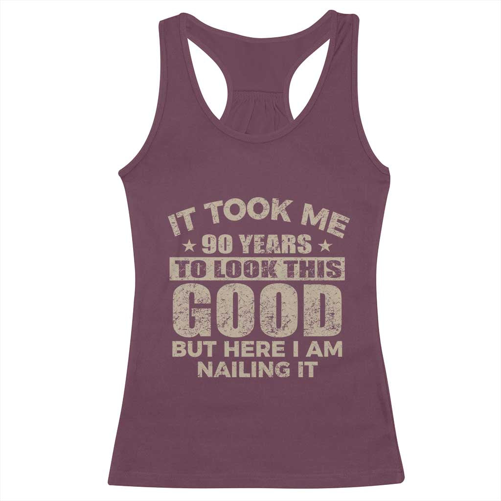 Funny 90th Birthday Racerback Tank Top Retro Grandpa Grandma Bday Gift