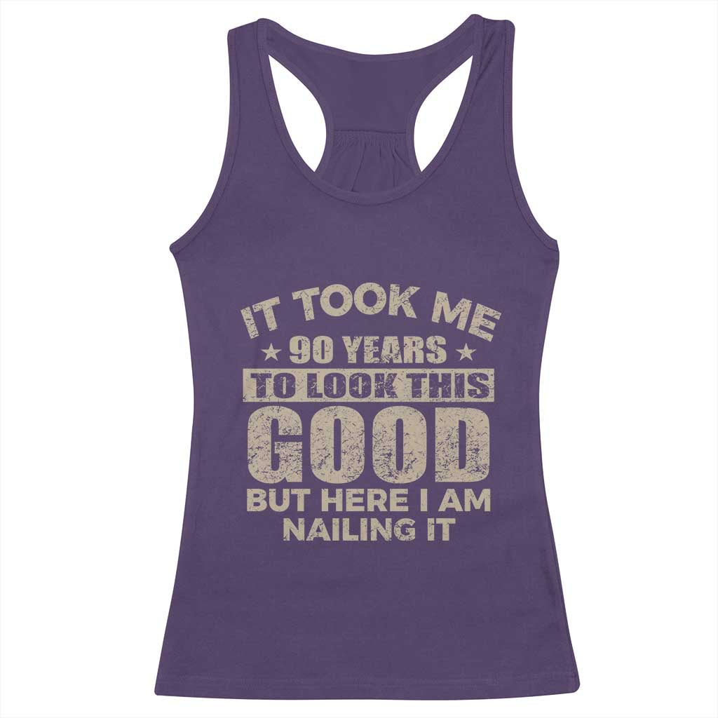 Funny 90th Birthday Racerback Tank Top Retro Grandpa Grandma Bday Gift