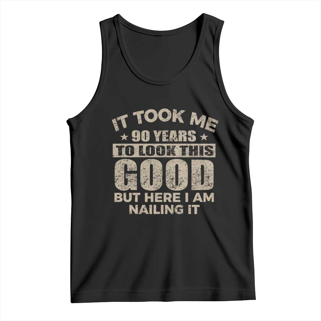 Funny 90th Birthday Tank Top Retro Grandpa Grandma Bday Gift