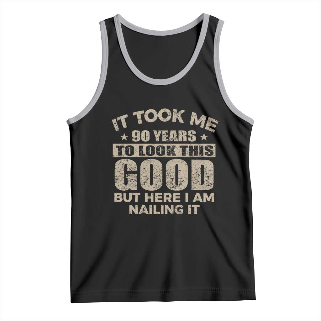 Funny 90th Birthday Tank Top Retro Grandpa Grandma Bday Gift
