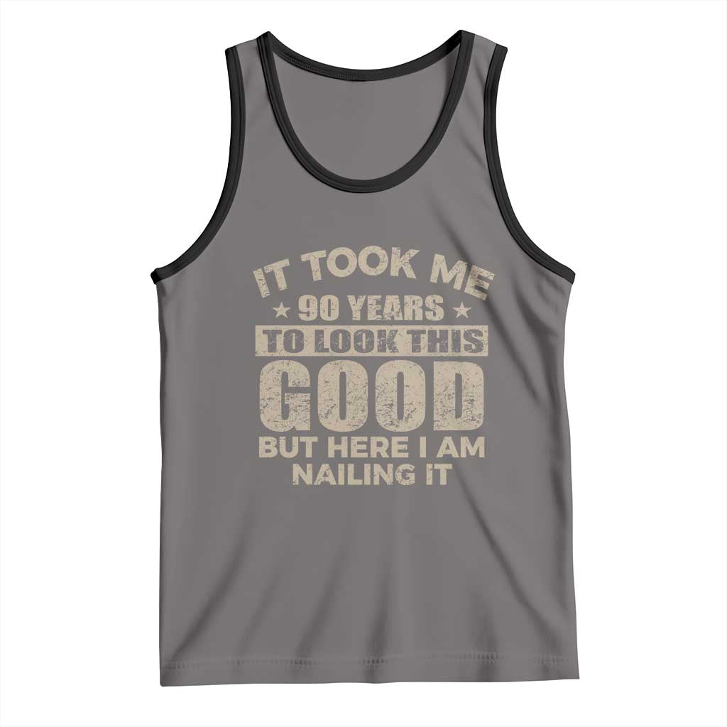 Funny 90th Birthday Tank Top Retro Grandpa Grandma Bday Gift