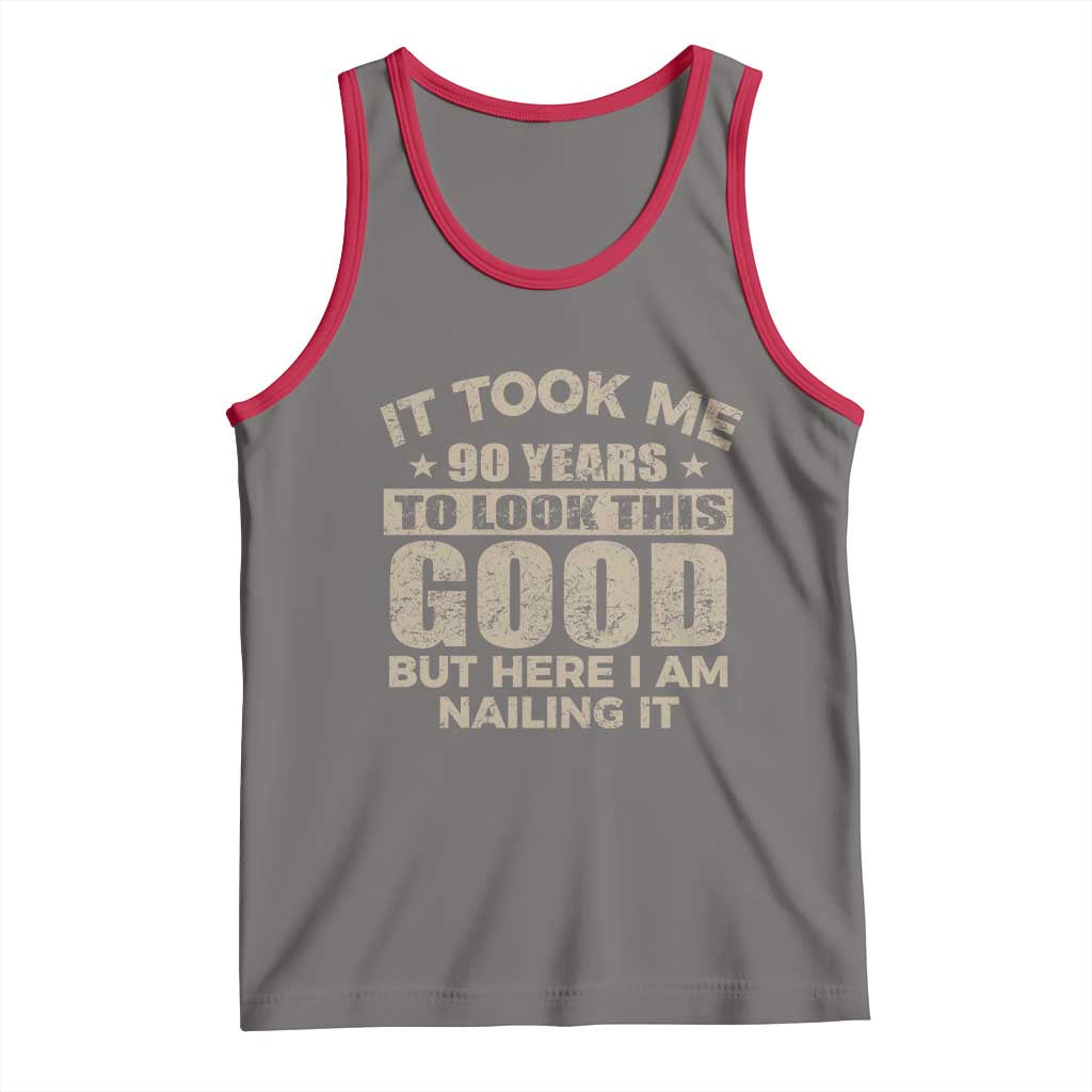 Funny 90th Birthday Tank Top Retro Grandpa Grandma Bday Gift