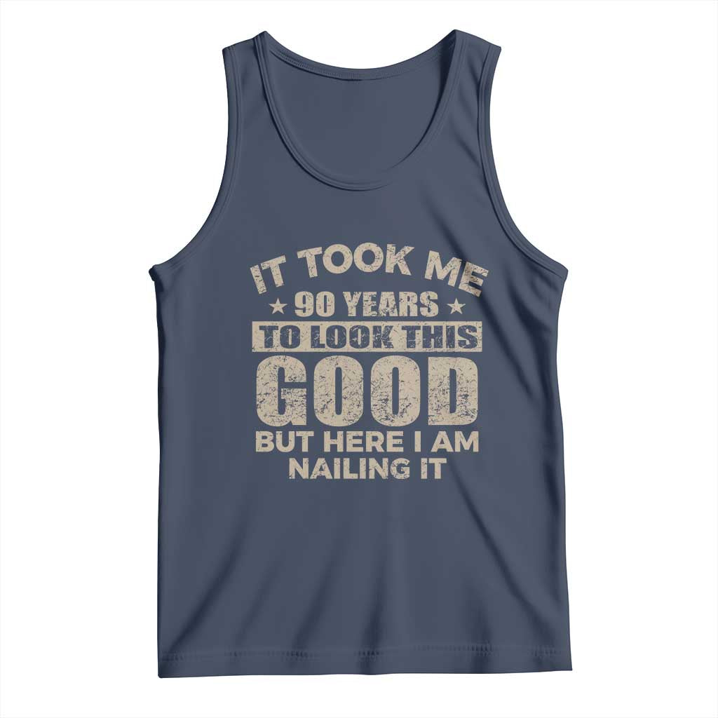 Funny 90th Birthday Tank Top Retro Grandpa Grandma Bday Gift