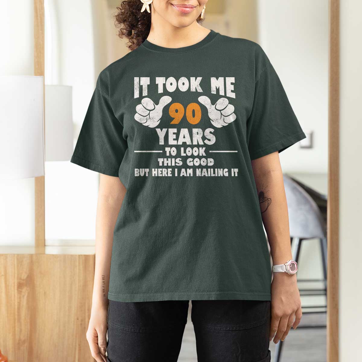 Funny 90th Birthday T Shirt For Women It Took Me 90 Years To Look This Good