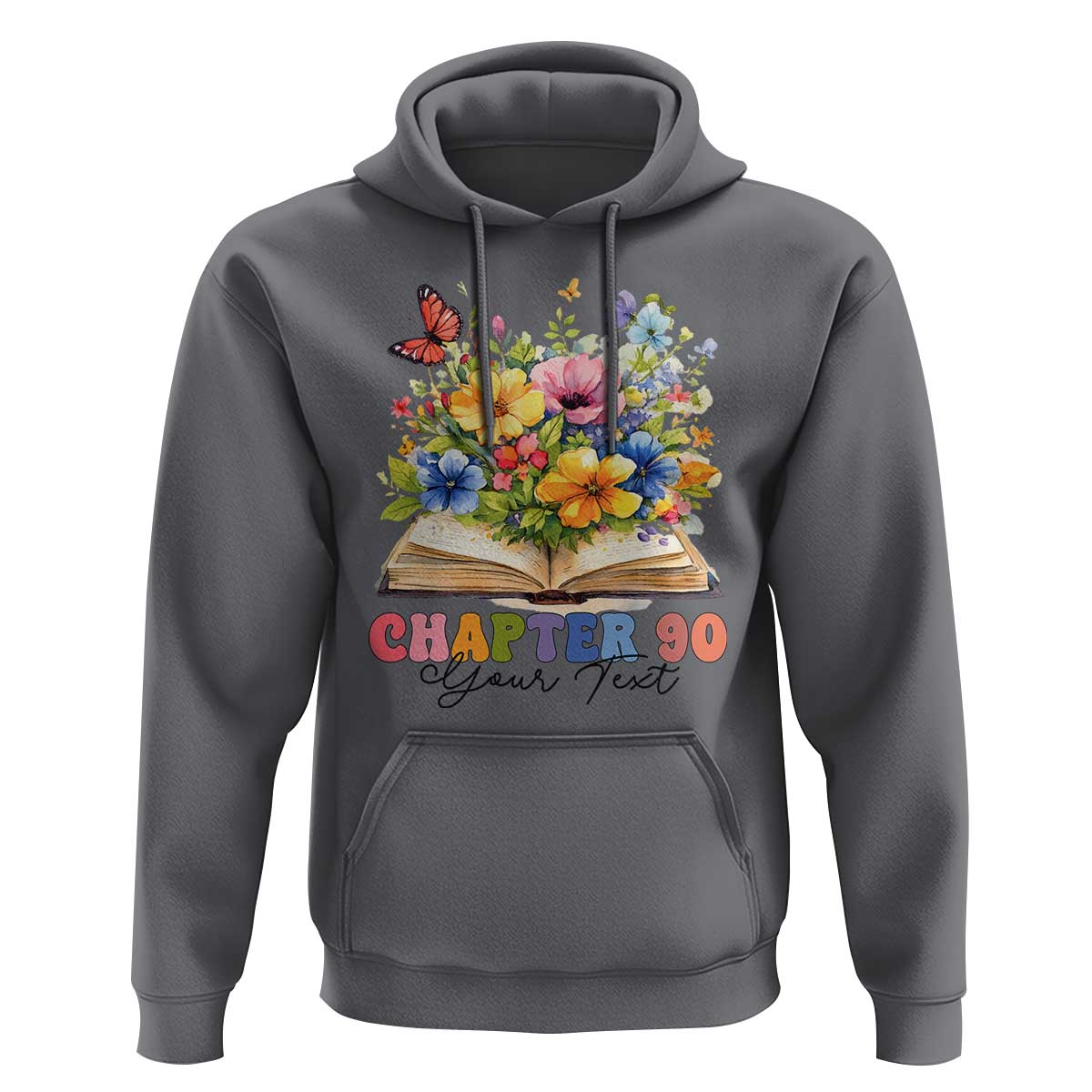 Personalized 90th Birthday Gift For Women Hoodie Custom Name Chapter 90 Flowers Book
