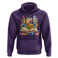 Personalized 90th Birthday Gift For Women Hoodie Custom Name Chapter 90 Flowers Book