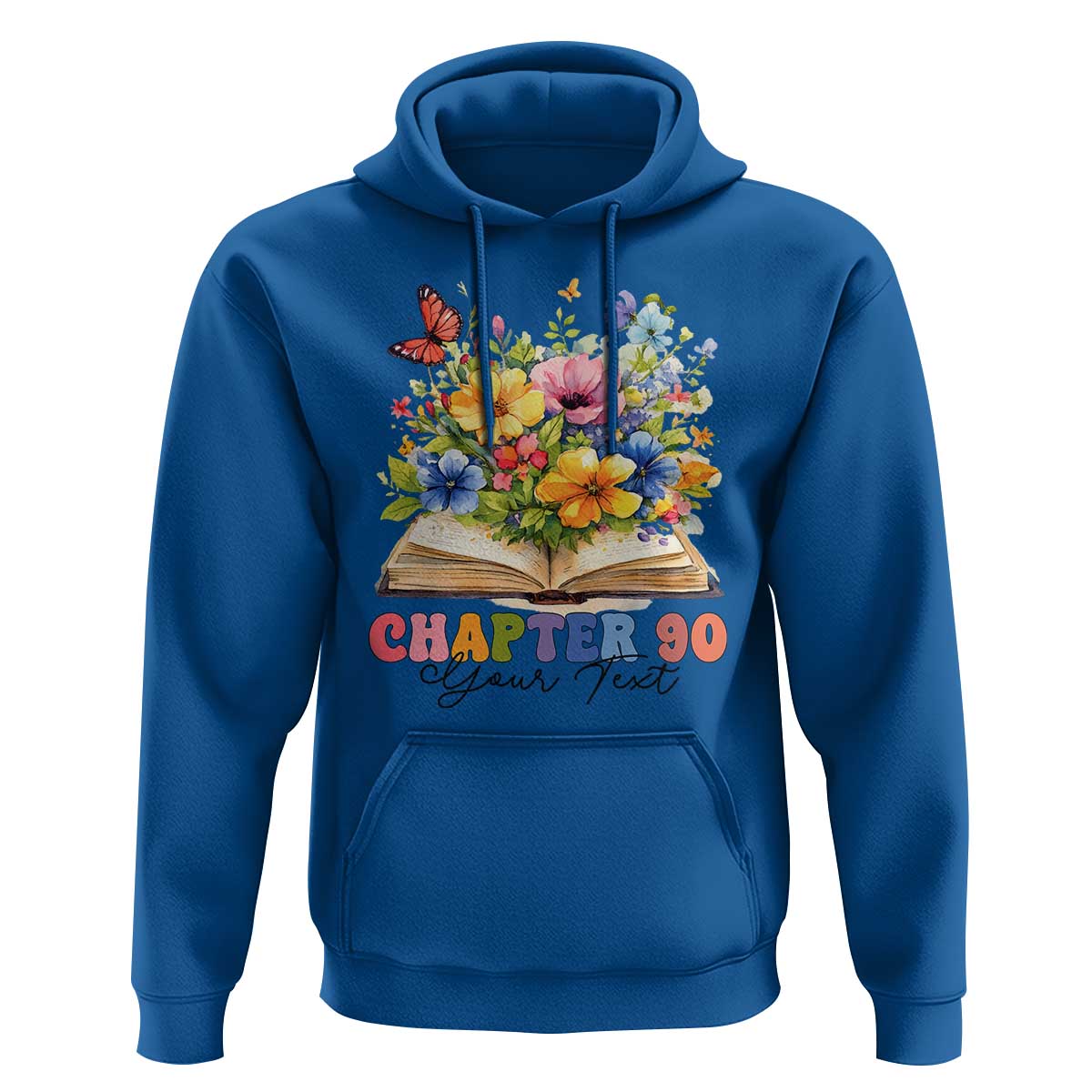 Personalized 90th Birthday Gift For Women Hoodie Custom Name Chapter 90 Flowers Book