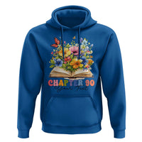 Personalized 90th Birthday Gift For Women Hoodie Custom Name Chapter 90 Flowers Book