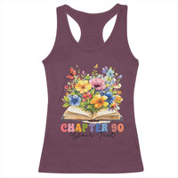 Personalized 90th Birthday Gift For Women Racerback Tank Top Custom Name Chapter 90 Flowers Book