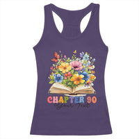 Personalized 90th Birthday Gift For Women Racerback Tank Top Custom Name Chapter 90 Flowers Book