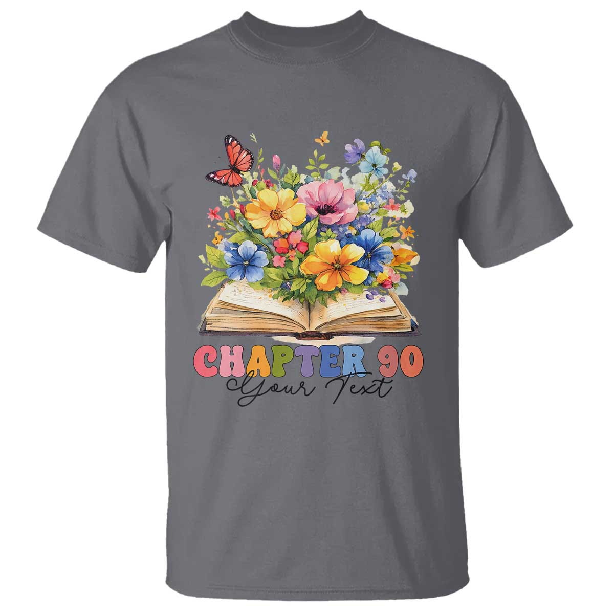 Personalized 90th Birthday Gift For Women T Shirt Custom Name Chapter 90 Flowers Book
